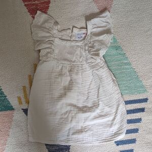 Zara Cream Ruffled Casual Dress